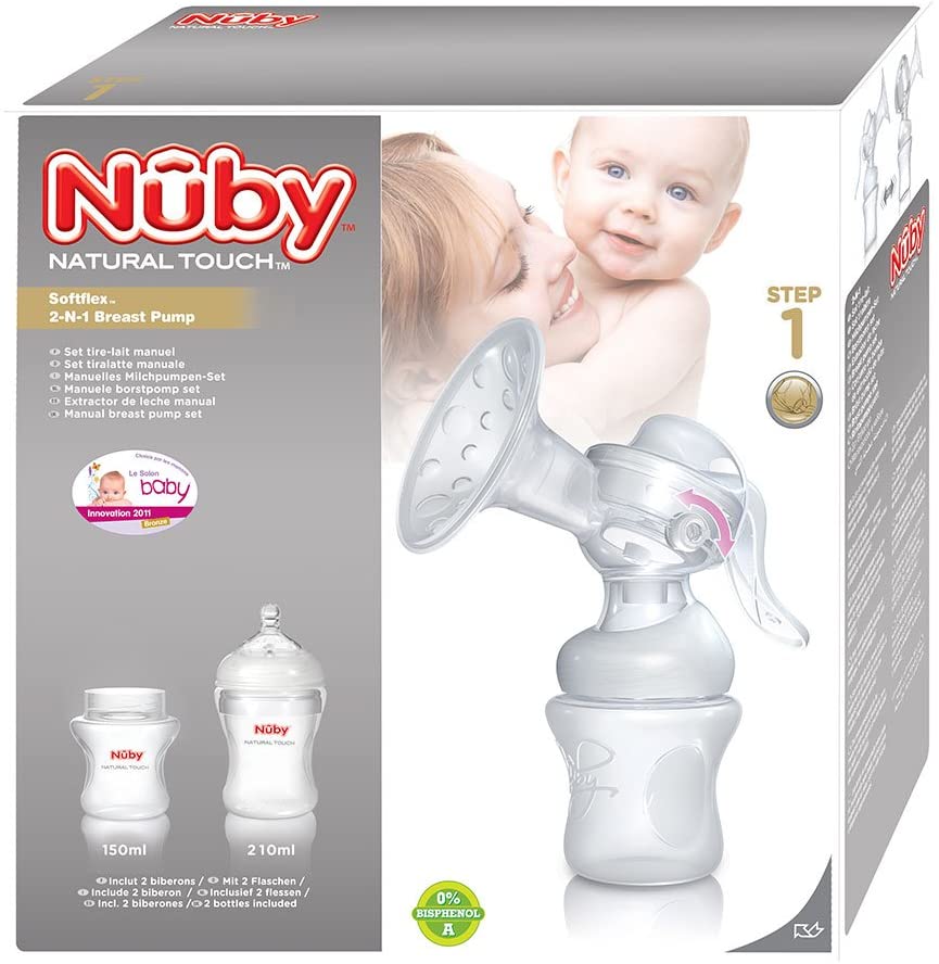 Nuby Natural Touch 2-N-1 Breast Pump Set RRP £19.99 CLEARANCE XL £9.99